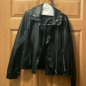 Jessica  Simpson vegan leather moto coat!